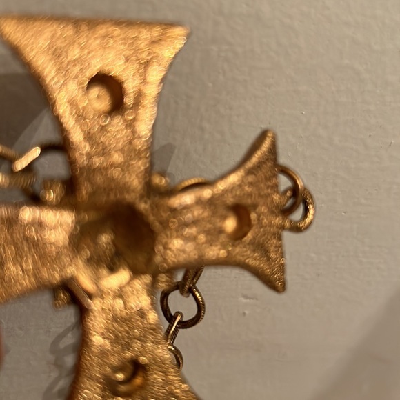 Gold Biker cross necklace.. it makes a STATEMENT! - Picture 5 of 5